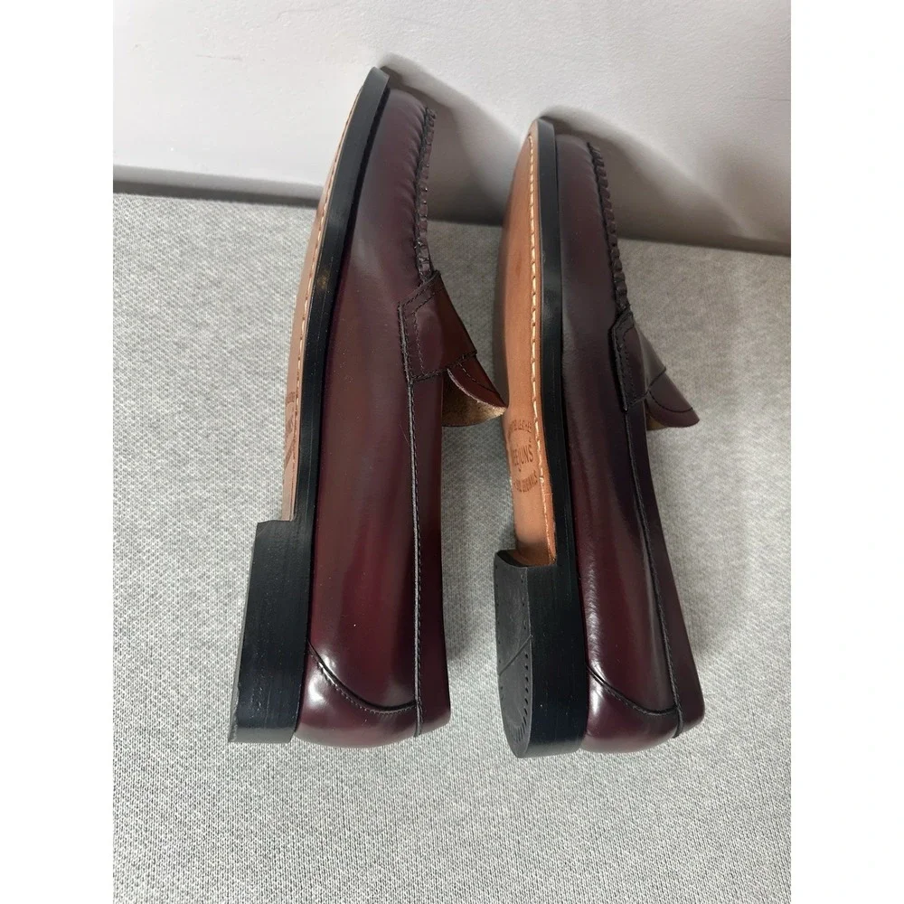 New G.H. Bass Logan Weejuns Loafers Men 7.5 D Leather Slip On Cherry Red Shoes